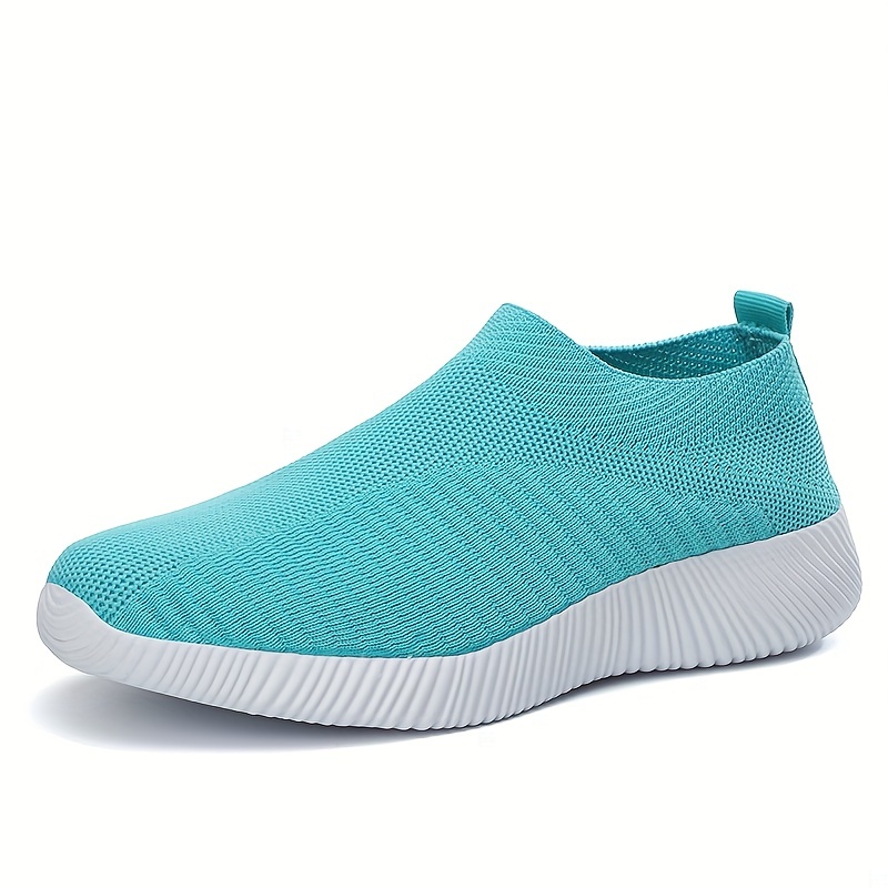 womens casual sock shoes breathable solid color low top slip on sports shoes casual walking sneakers details 1