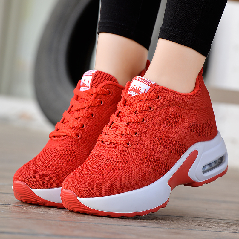 womens breathable mesh platform sneakers casual lace up outdoor shoes womens air cushion shoes details 2