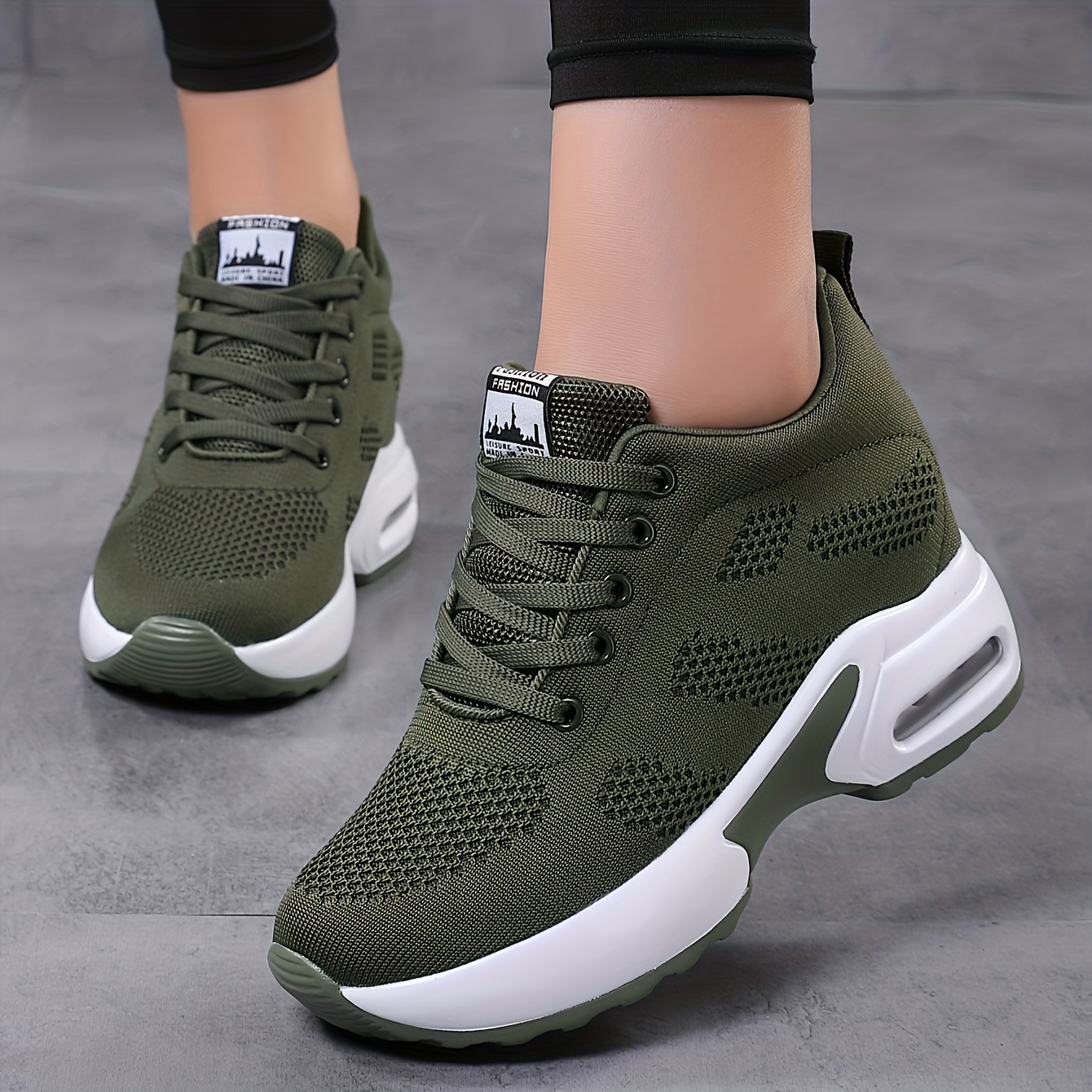 womens breathable mesh platform sneakers casual lace up outdoor shoes womens air cushion shoes details 8