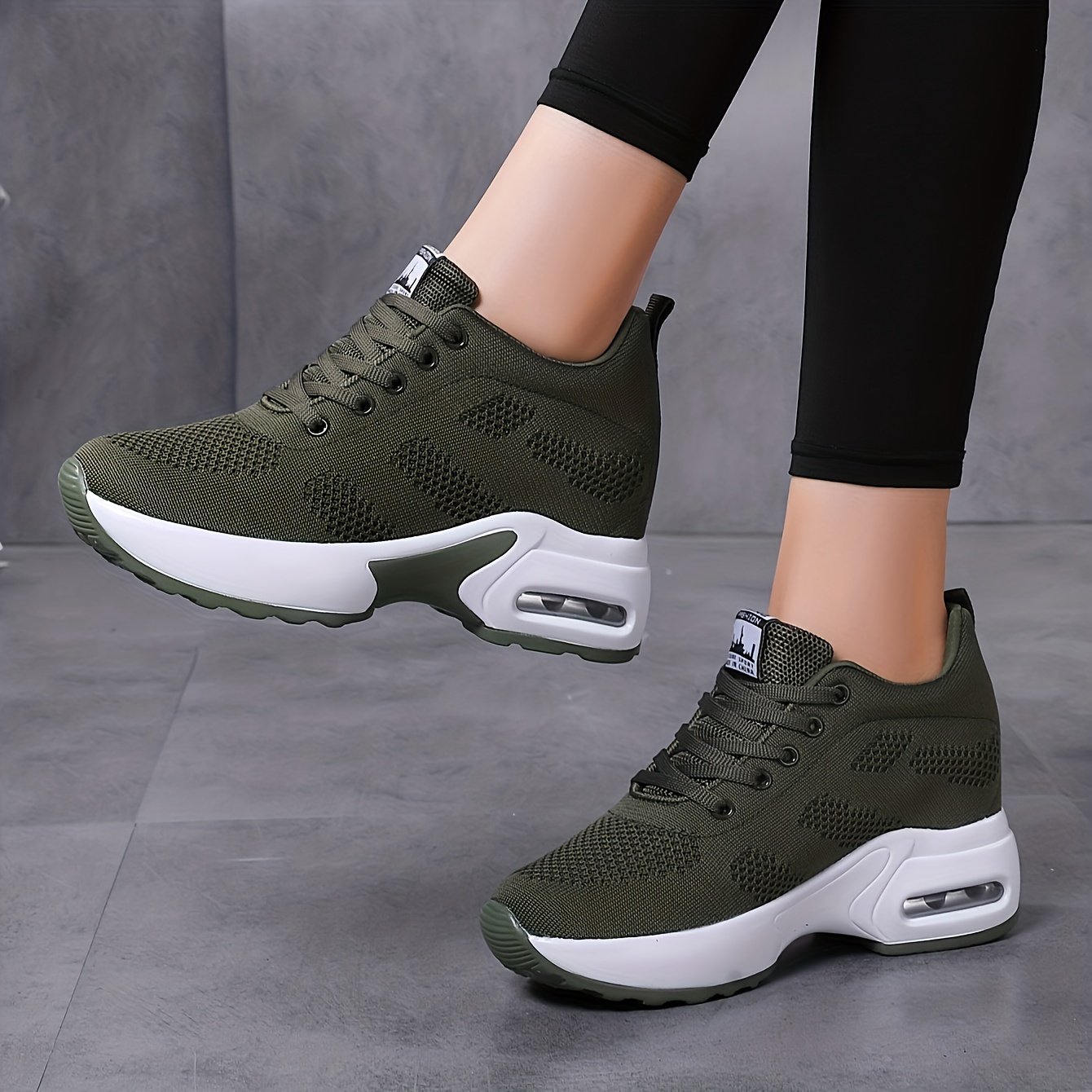 womens breathable mesh platform sneakers casual lace up outdoor shoes womens air cushion shoes details 9