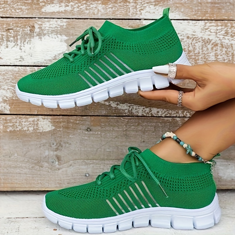 womens breathable mesh sneakers casual lace up outdoor shoes lightweight low top trainers details 1