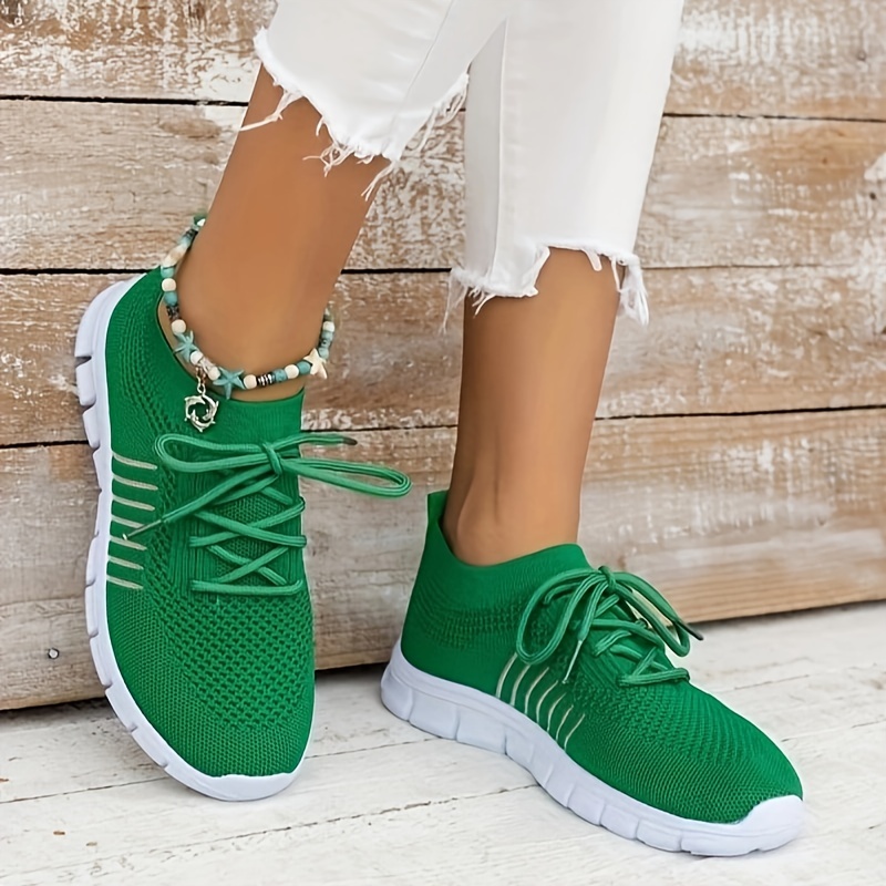 womens breathable mesh sneakers casual lace up outdoor shoes lightweight low top trainers details 2