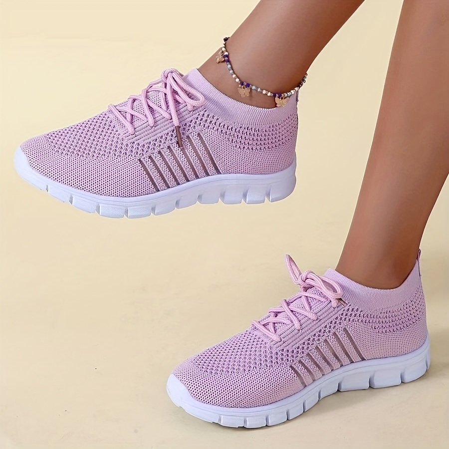 womens breathable mesh sneakers casual lace up outdoor shoes lightweight low top trainers details 3