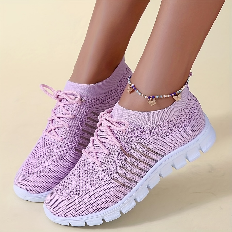 womens breathable mesh sneakers casual lace up outdoor shoes lightweight low top trainers details 4