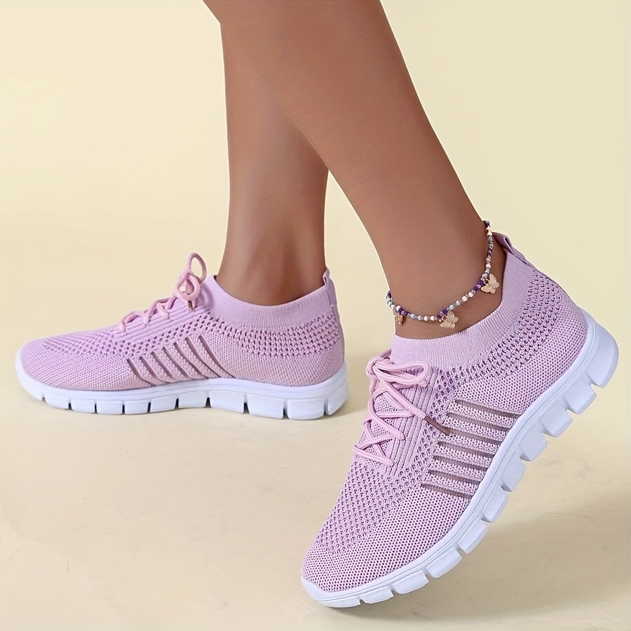 womens breathable mesh sneakers casual lace up outdoor shoes lightweight low top trainers details 5