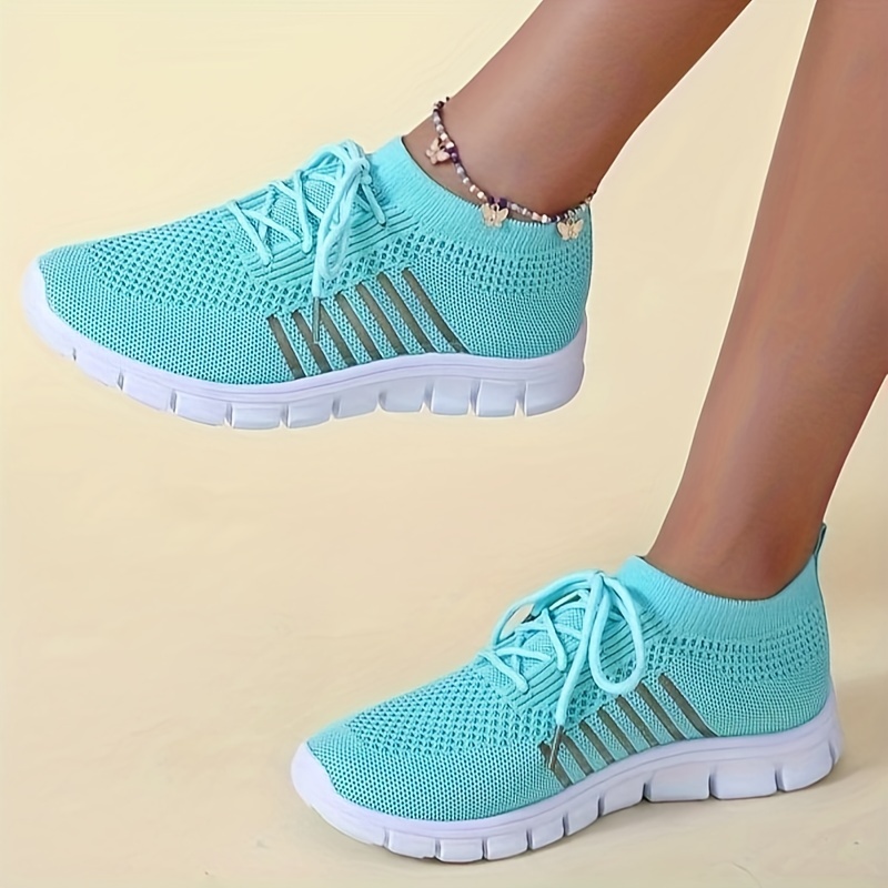 womens breathable mesh sneakers casual lace up outdoor shoes lightweight low top trainers details 7