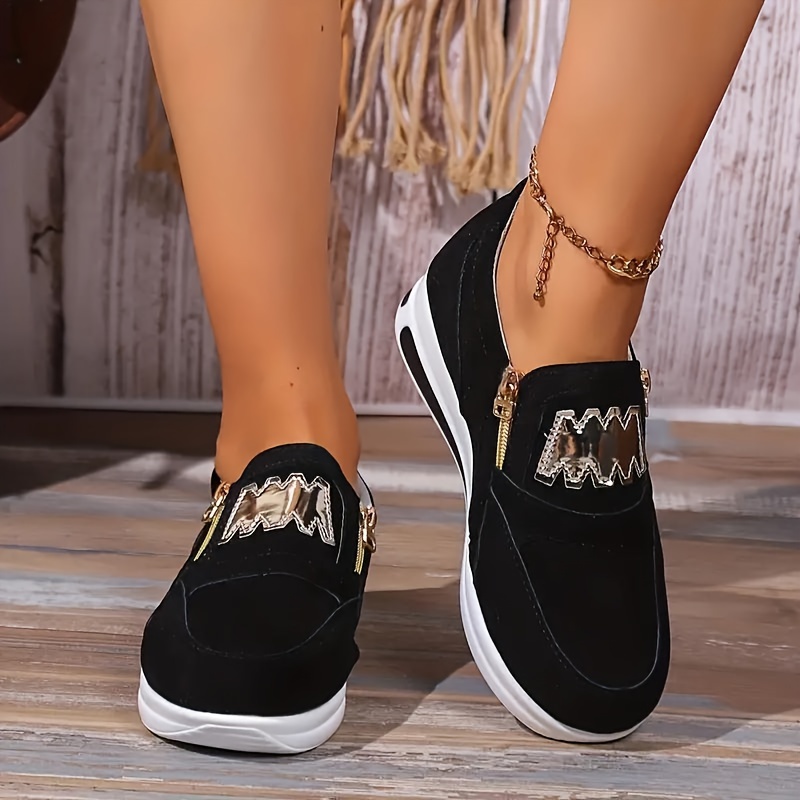 womens platform sneakers casual side zipper outdoor shoes womens comfortable low top shoes details 8