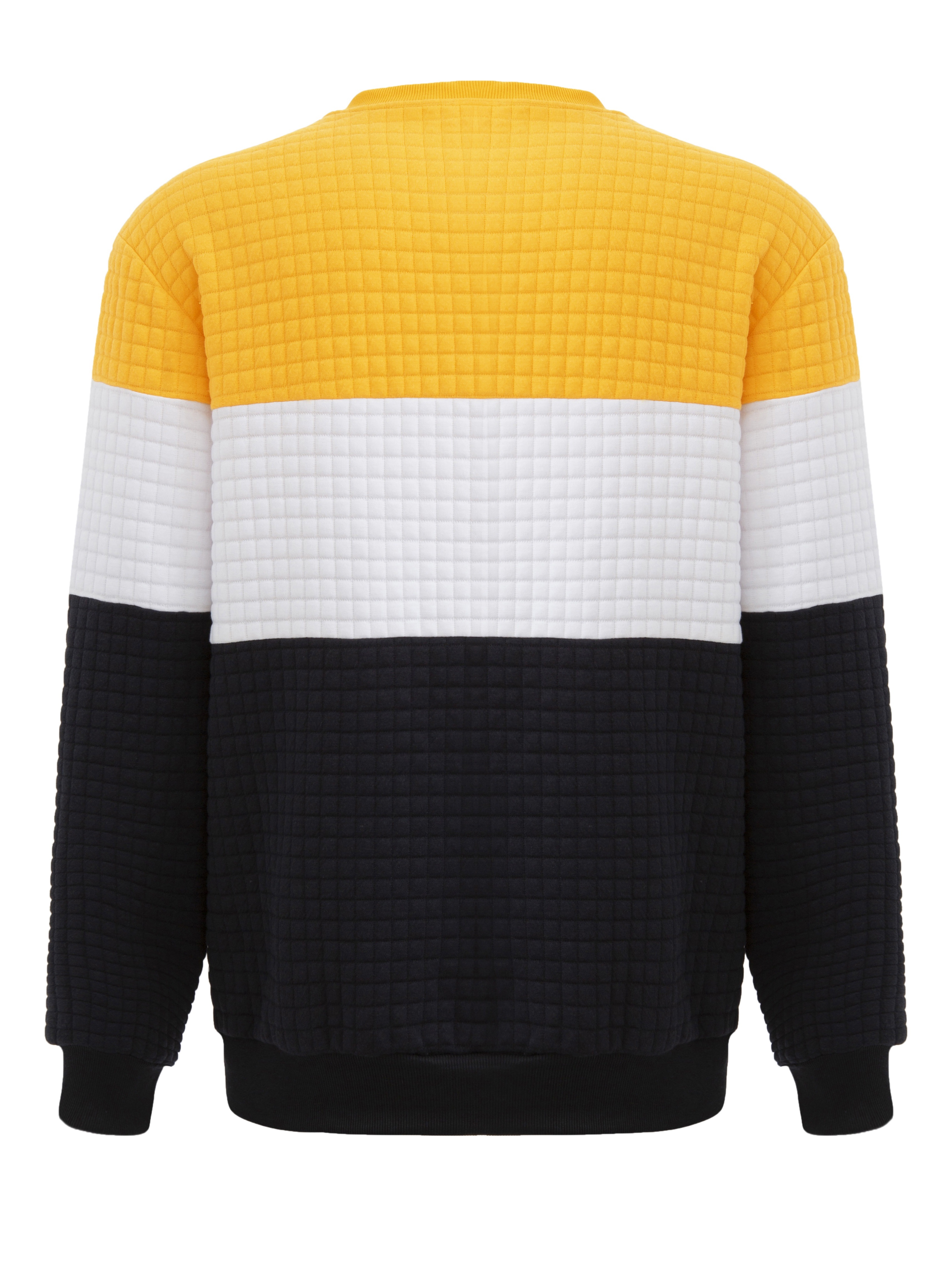 waffle color block trendy sweatshirt mens casual crew neck pullover sweatshirt for men fall winter details 10