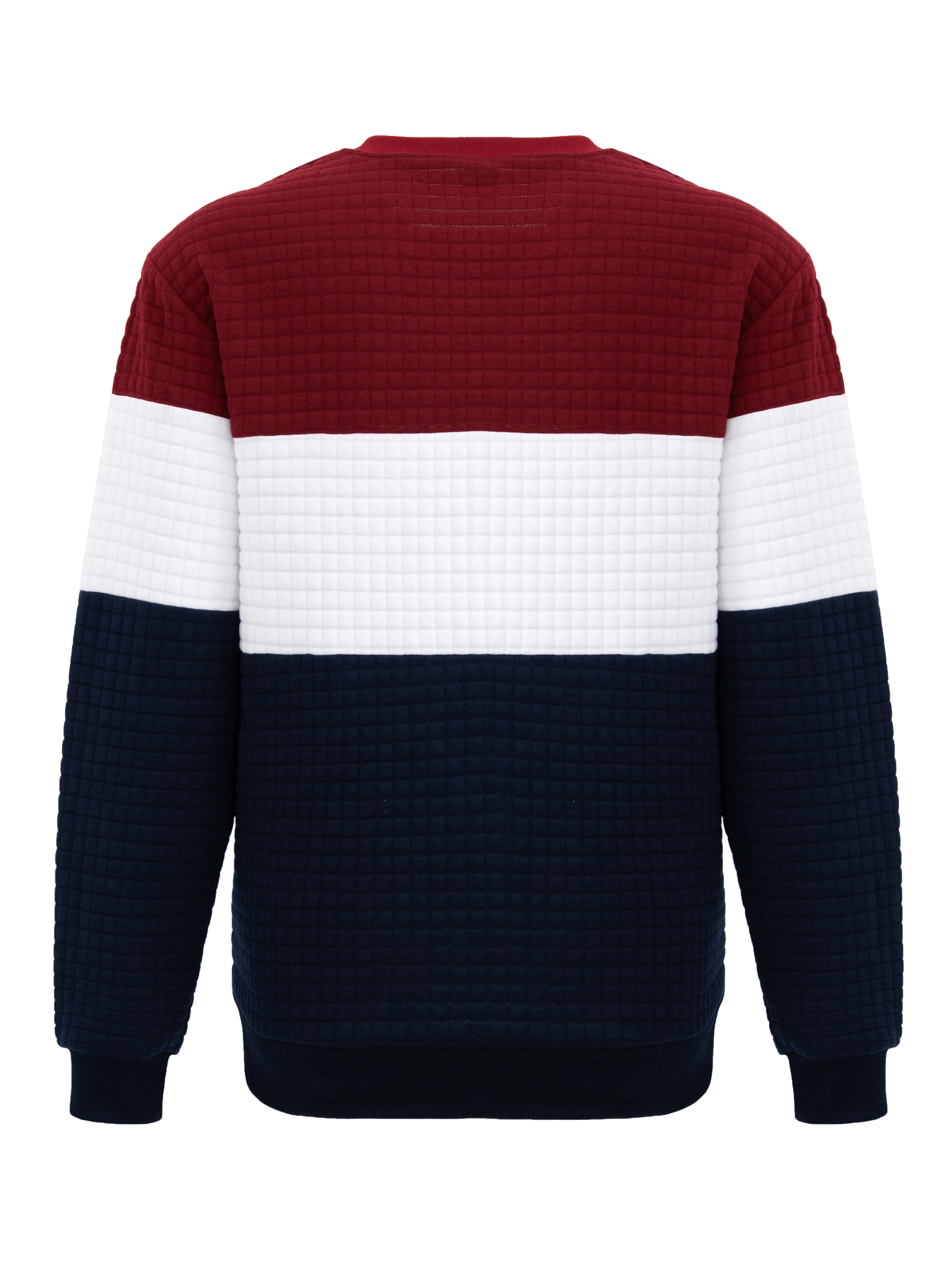 waffle color block trendy sweatshirt mens casual crew neck pullover sweatshirt for men fall winter details 22